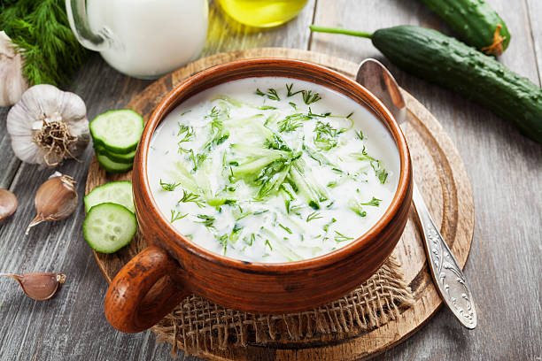 istock Summer soup with cucumbers, yogurt and fresh herbs 472206686