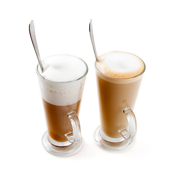 istock two tall glass cappuccino and latte 472207146