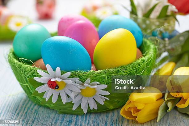 Easter Eggs Stock Photo - Download Image Now - Animal Nest, April, Basket