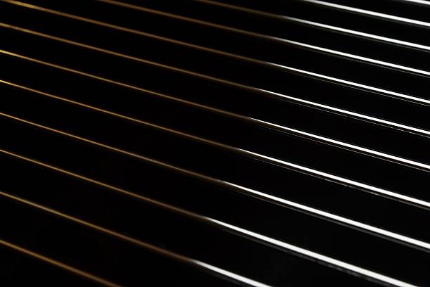 istock Crome Stainless Steel Iron Grill Black And White Background 472209960