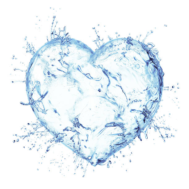istock Heart from water splash isolated on white 472210215