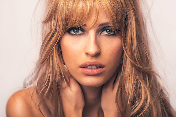 Beauty Beauty bangs hair stock pictures, royalty-free photos & images