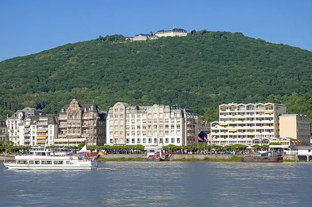 the popular Town of Koenigswinter at Rhine River near famous Drachenfels in Siebengebirge region,Germany