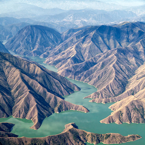 Chixoy reservoir, Guatemala Aerial of the Chixoy reservoir, Guatemala. guatemala landscape stock pictures, royalty-free photos & images