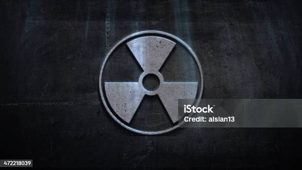 Radiation Warning On Grunge Wall Stock Photo - Download Image Now - Radioactive Contamination, Isotope, Radioactive Warning Symbol