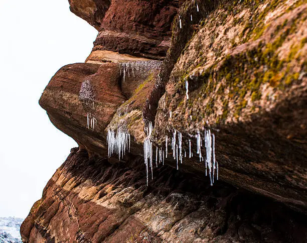 These icicles formed on the rocks near Redrocks Ampitheater in Morrison, Colorado.