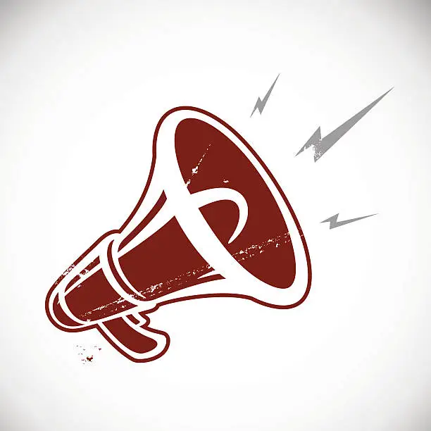 Vector illustration of Red megaphone