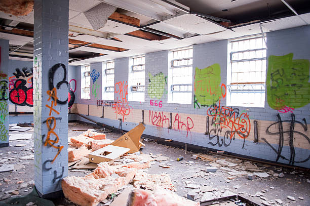 Urban Decay, Graffiti and Damaged Building