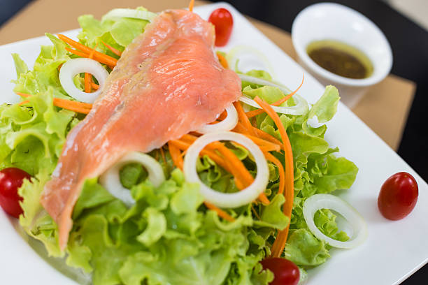 istock Rare salmon salad 472220545