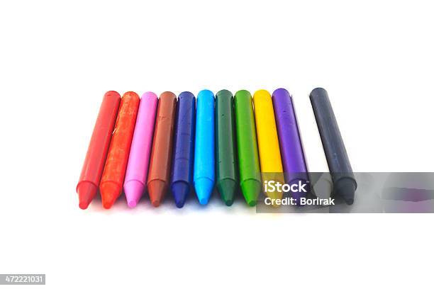 Bright Markers And Crayons In Holders Isolated On White Stock Photo,  Picture and Royalty Free Image. Image 10470902.