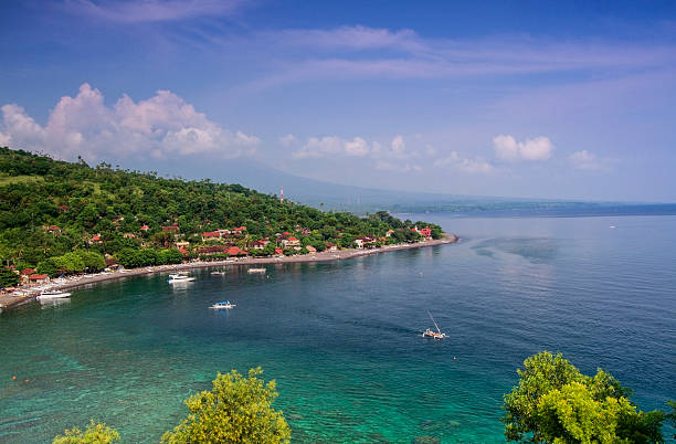 Amed coastline in Bali stock photo