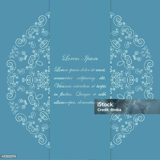 Blue Card Design With Ornate Pattern Stock Illustration - Download ...