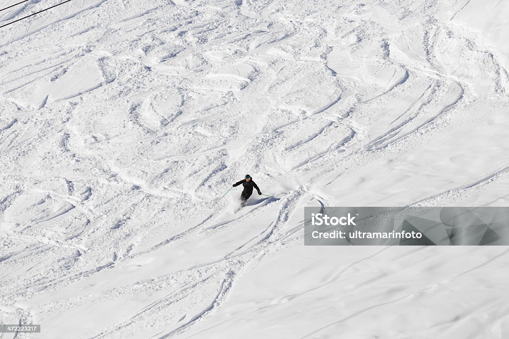 Off piste Skifahren im Pulverschnee - Lizenzfrei Stuntman Stock-Foto