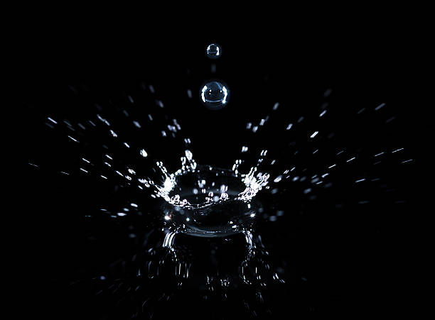 istock brilliant drops transparent water on black background 472224463