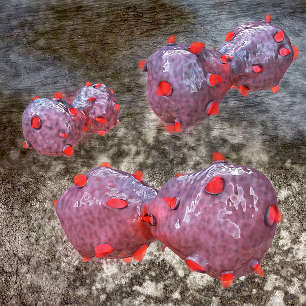 Lung cancer cells - 3d rendered illustration stock photo