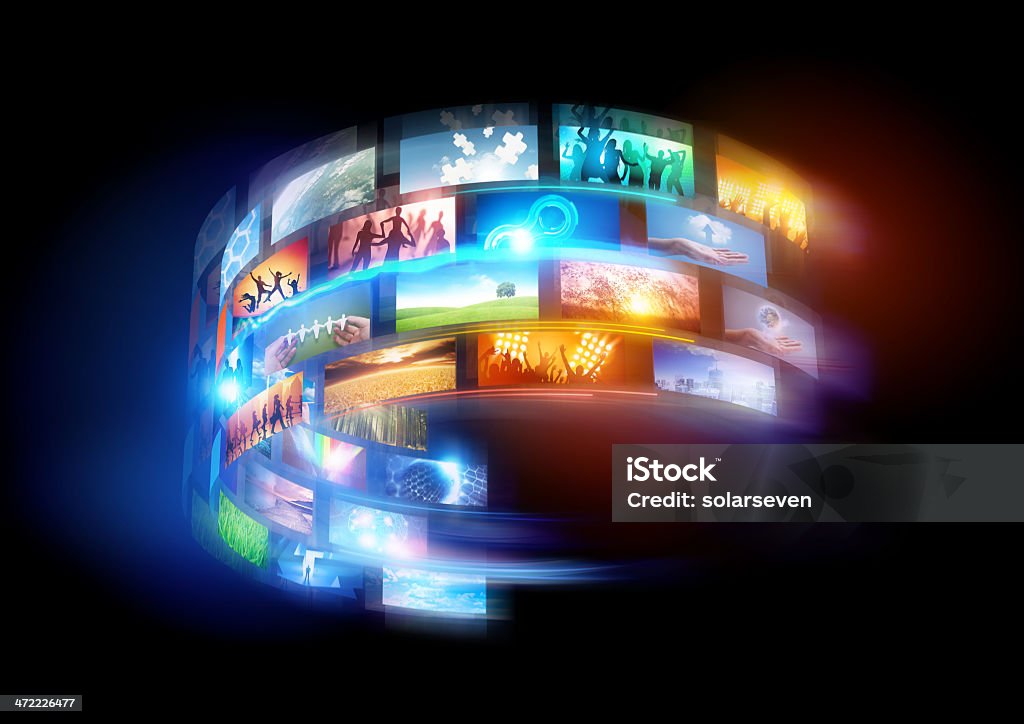 Smart World Smart world. Connected media and social events broadcast throughout the world. Television Industry Stock Photo