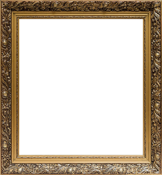istock Old golden frame with ornament for painting 472227437