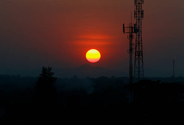 istock Electricity supply pylons before sunset 472229343