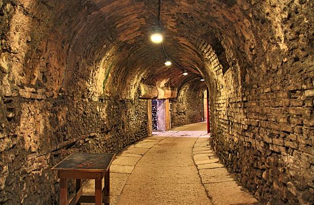 Dark corridor. Dark gloomy corridor.