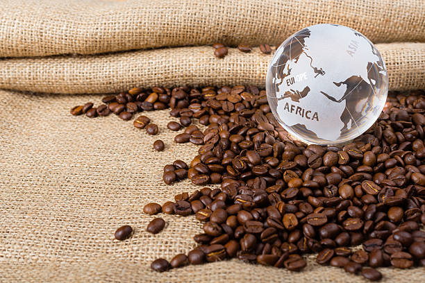 コーヒーのテーマ - coffee bean cafe burlap sack burlap ストックフォトと画像