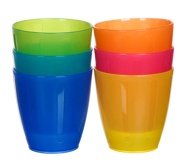 istock Plastic glass of various color isolated on white background 472230366