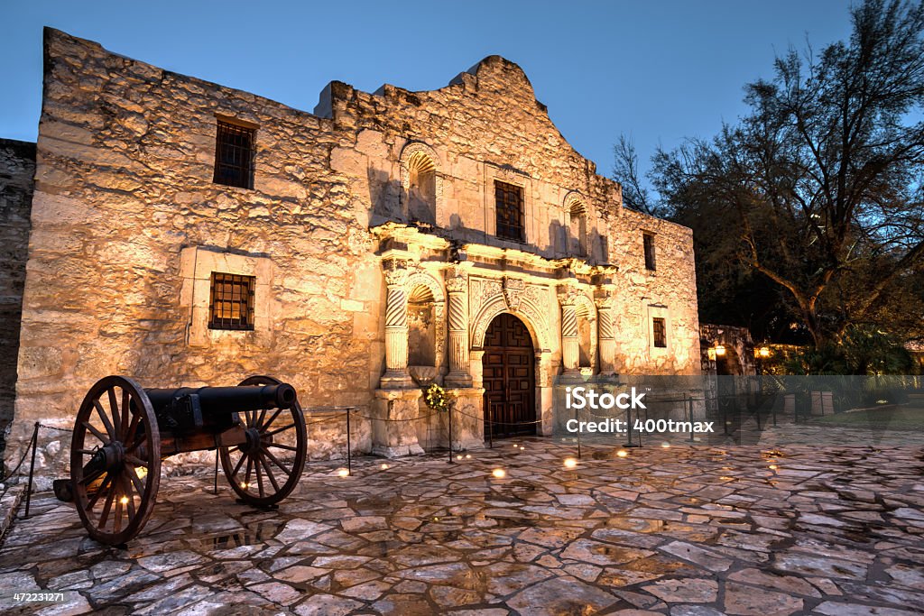 HDR of the Alamo A high dynamic range image of the Alamo in Texas at twilight. San Antonio - Texas Stock Photo
