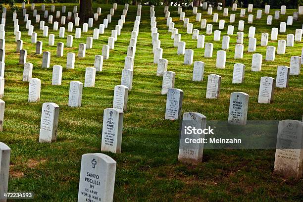 Gravestones On Arlington National Cemetery Stock Photo - Download Image Now - Arlington - Virginia, Arlington National Cemetery, Armed Forces