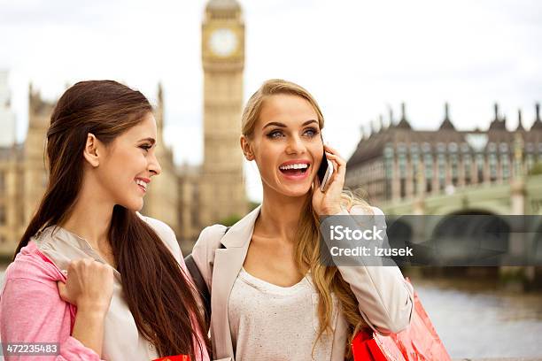 Friends In London Stock Photo - Download Image Now - Beautiful Woman, Big Ben, Young Adult
