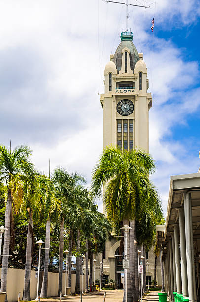 istock Palm Trees at the Aloha Tower 472240322
