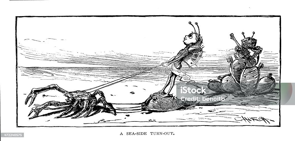 Sea Side Stroll Horseshoe Crab stock illustration