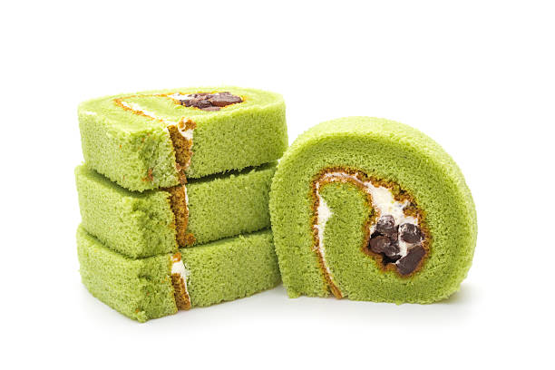 istock four pieces cake made by green tea and mung bean 472250374