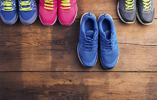 istock Running shoes on the floor 472251460