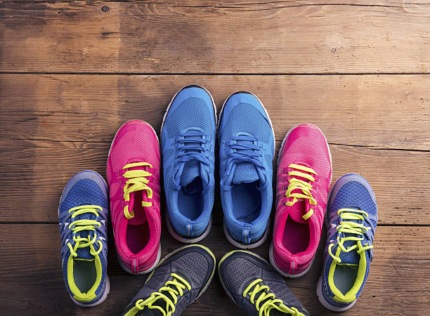 istock Running shoes on the floor 472251540
