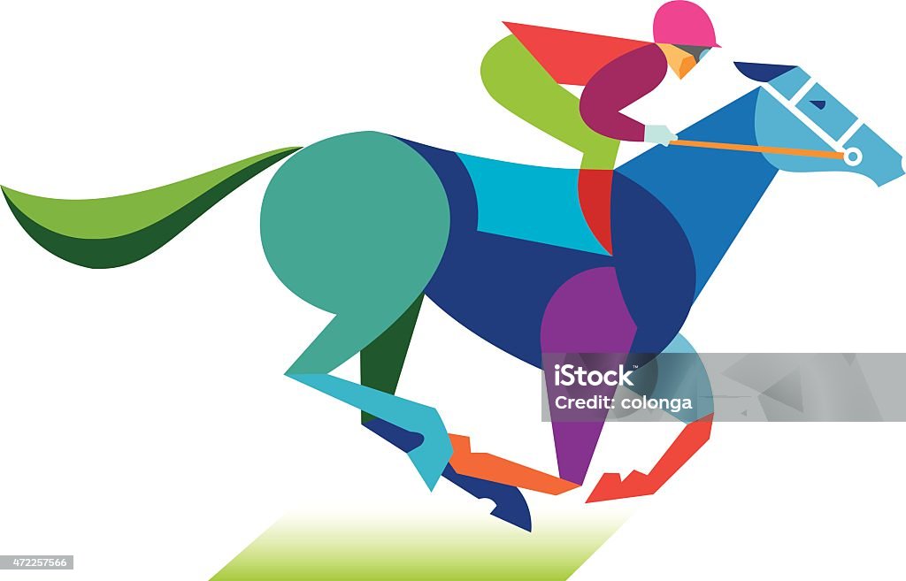 Horse and jockey graphic display jockey on a horse Horse Racing stock vector