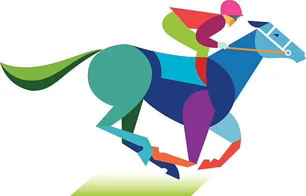 Vector illustration of Horse and jockey graphic display