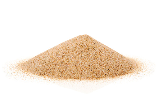 Pile of sand isolated on white
