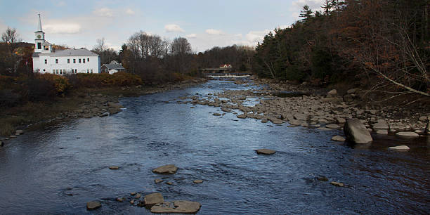 istock Church On A River In Maine 472258406