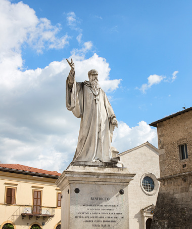 Sculpture of San Benedetto in Norcia, Umbria Italy