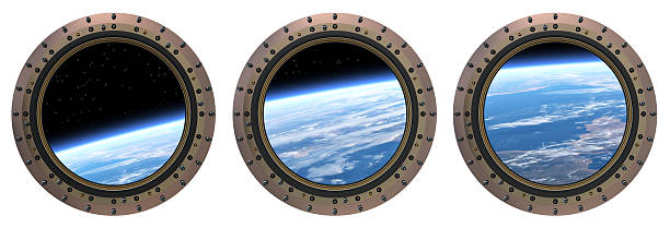 estação espacial vigias - window porthole sky cloudscape imagens e fotografias de stock