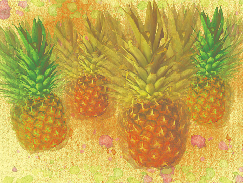 abstract watercolor background- pineapple. hand made drawing. suitable for various designs and scrapbooking