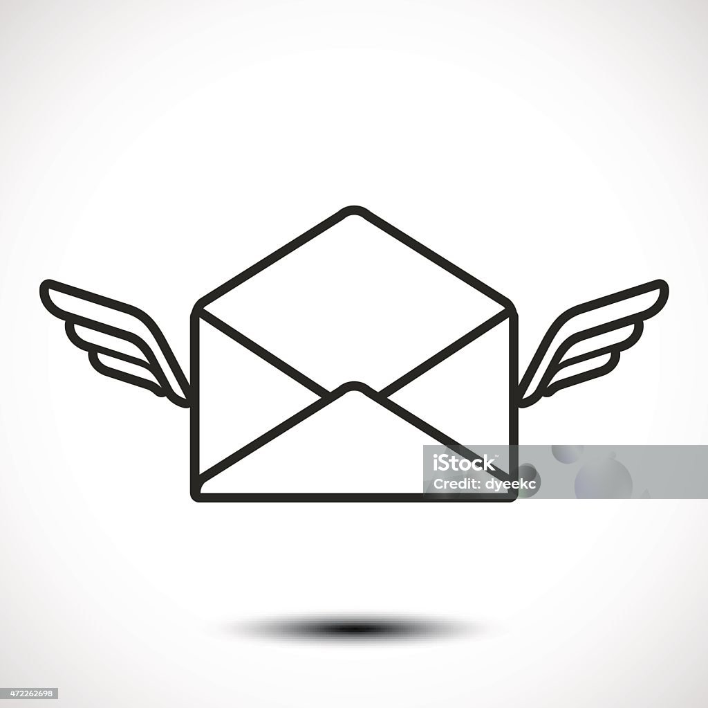 Flying Envelop Flying Envelope Stock Illustration - Download Image Now - 2015, Animal ...
