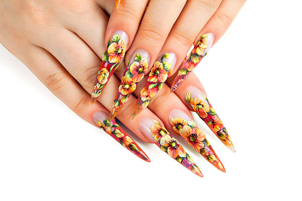 istock Beauty floral design nails. 472266366