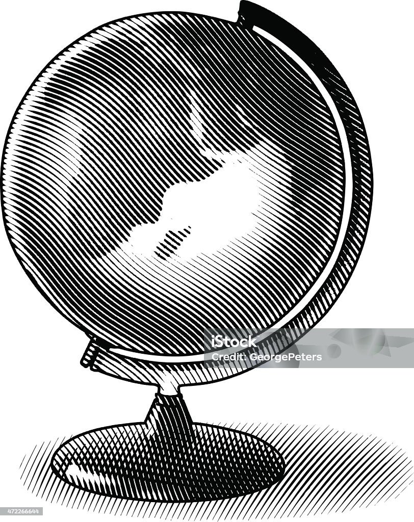 Globe Engraving Isolated on White Globe Engraving Isolated on White. Engraved Image stock vector