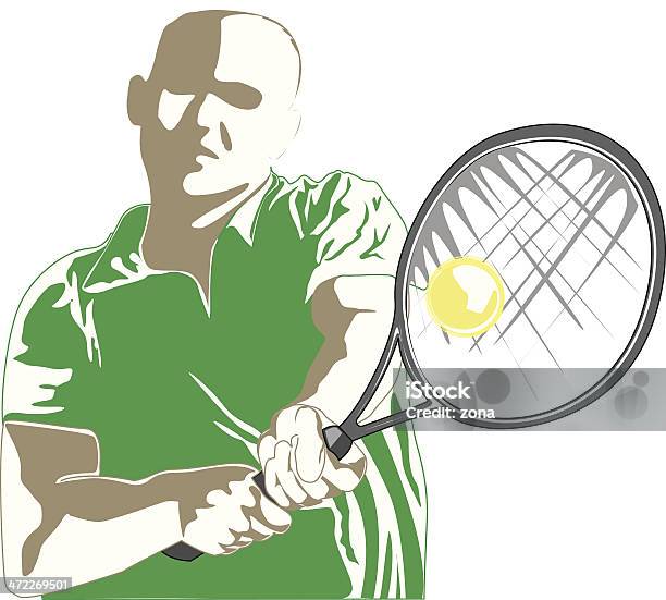 Joueur De Tennis Vecteurs libres de droits et plus d'images vectorielles de Activité - Activité, Balle ou ballon, Couleur verte