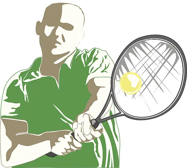 Vector illustration of tennis player