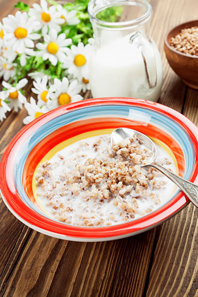 istock Buckwheat porridge with milk 472269576