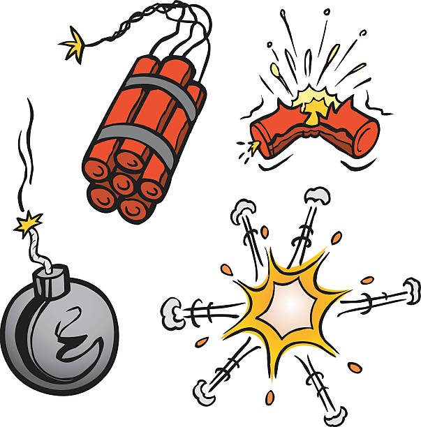 Cartoon Explosions Illustrator 8.0, EPS v8 dynamite stock illustrations