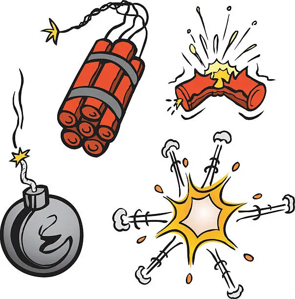 Vector illustration of Cartoon Explosions