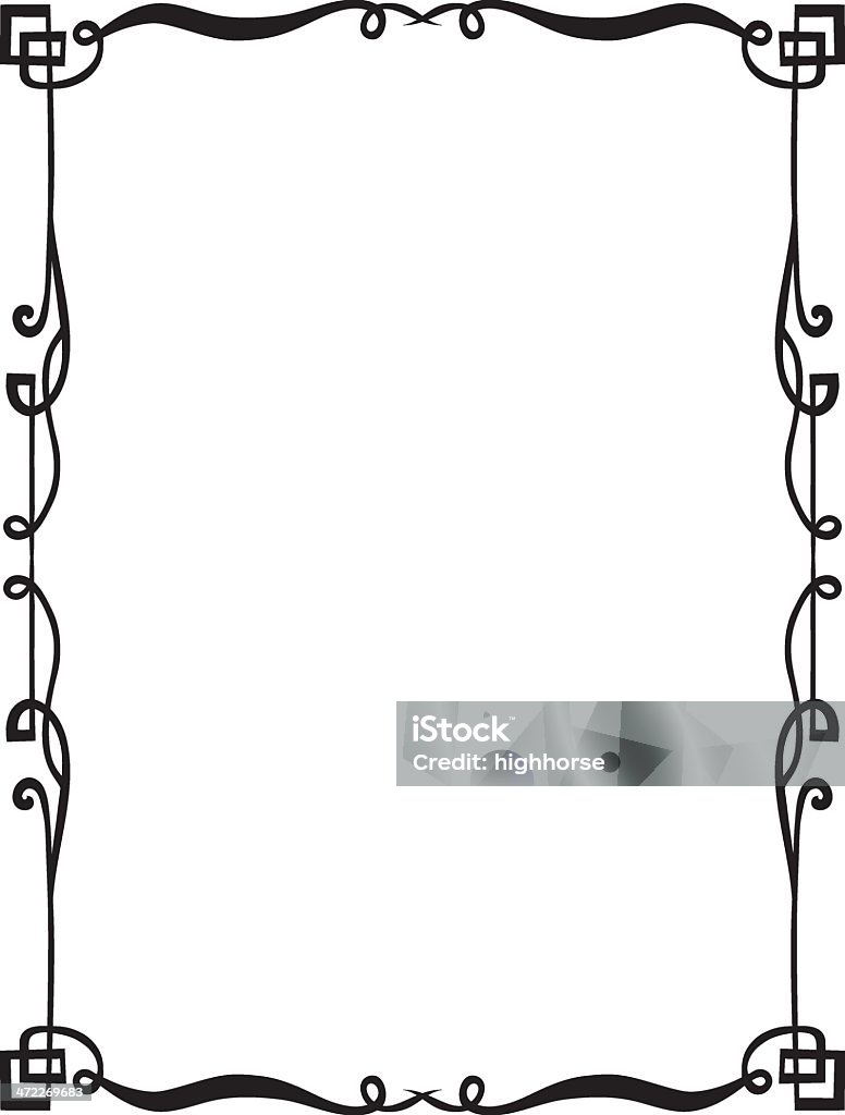 Fanciful Border A Illustrator 6.0, EPS v6.0. Fits 8.5" x 11", but corners are grouped but not path-combined, so tweaking of dimensions is possible. Judaism stock vector