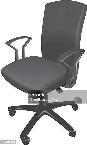 Ilustración de Silla De Oficina Medio y más Vectores Libres de Derechos de Asiento - Asiento, Color negro, Creación humana